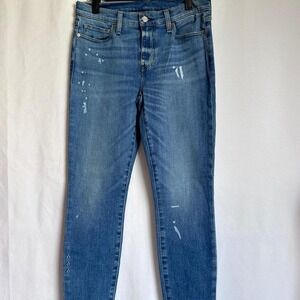 New Etica High rise skinny jeans pants with paint splatter from factory